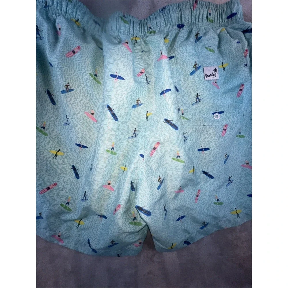 Boardies Green Surfers Print Men's Mesh Lined Swim Trunks Size‎ XL